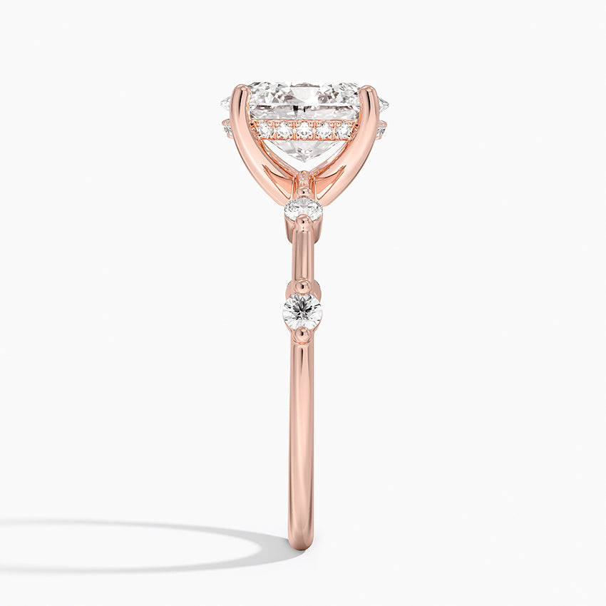 2.20 Karat Oval Kesim Hidden Halo Tasarım Tektaş Laboratuvar Pırlanta Yüzük - Nice