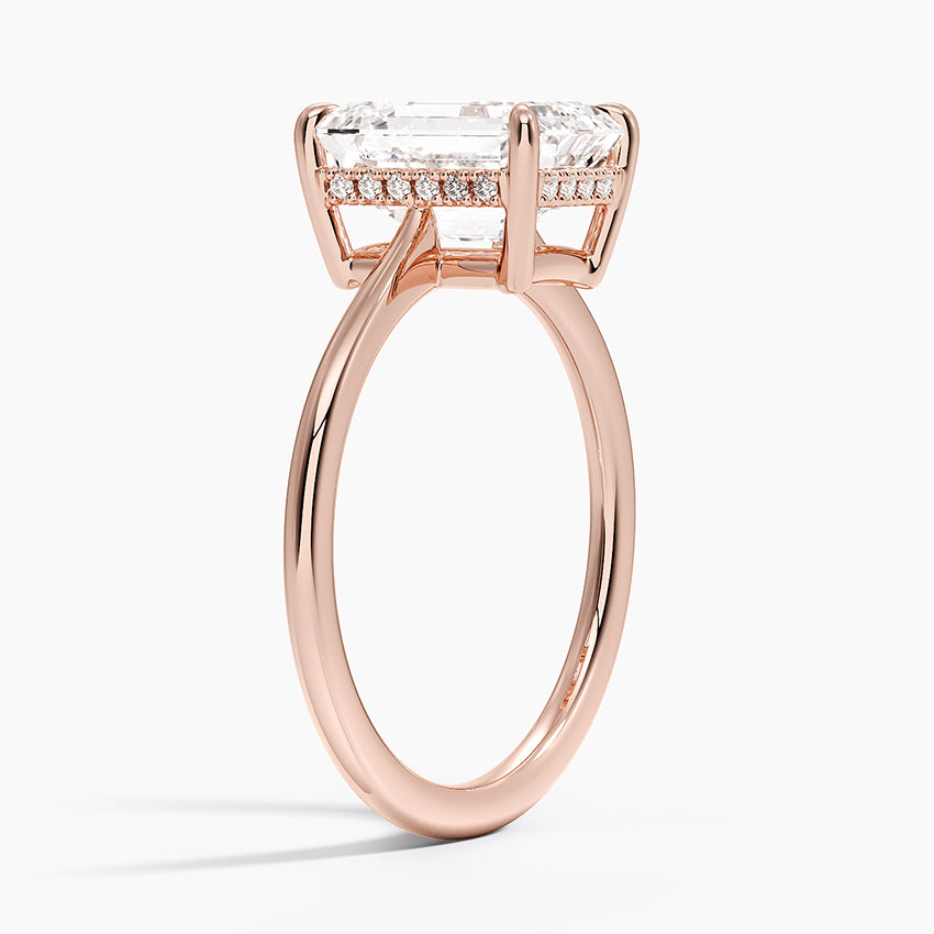 2.10 Karat Emerald Kesim Hidden Halo Tasarım Tektaş Laboratuvar Pırlanta Yüzük - Monaco