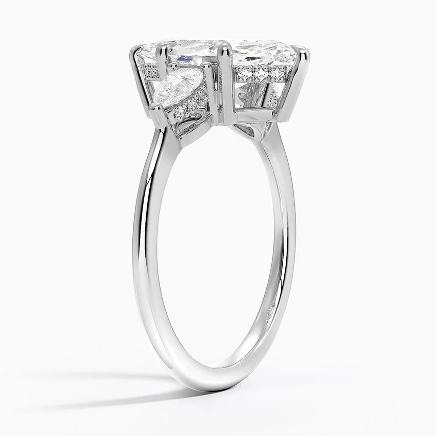 2.50 Marquise Kesim Hidden Halo Tasarım Tektaş Laboratuvar Pırlanta Yüzük - Nilora