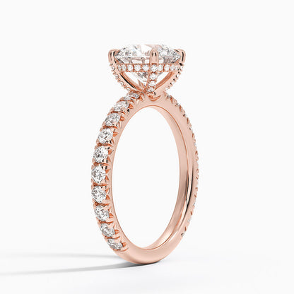 2.75 Karat Hidden Halo Tasarım Tektaş Laboratuvar Pırlanta Yüzük 18K  - Selora
