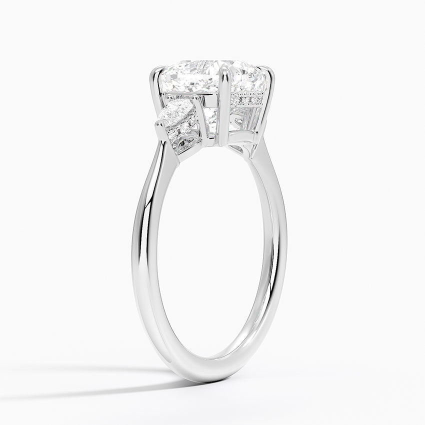 1.60 Carat Princess Halo Design Solitaire Lab Diamond Ring 18K - Florina 