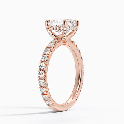 1.60 Carat Princess Halo Design Solitaire Lab Diamond Ring 18K - Florina 