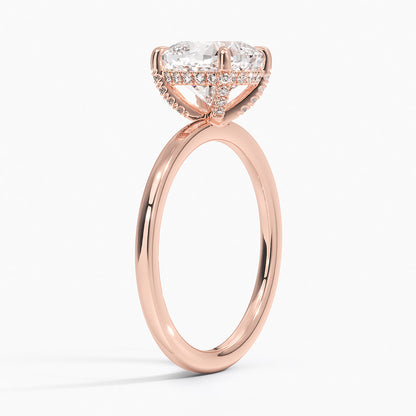 1.60 Carat Princess Halo Design Solitaire Lab Diamond Ring 18K - Florina 