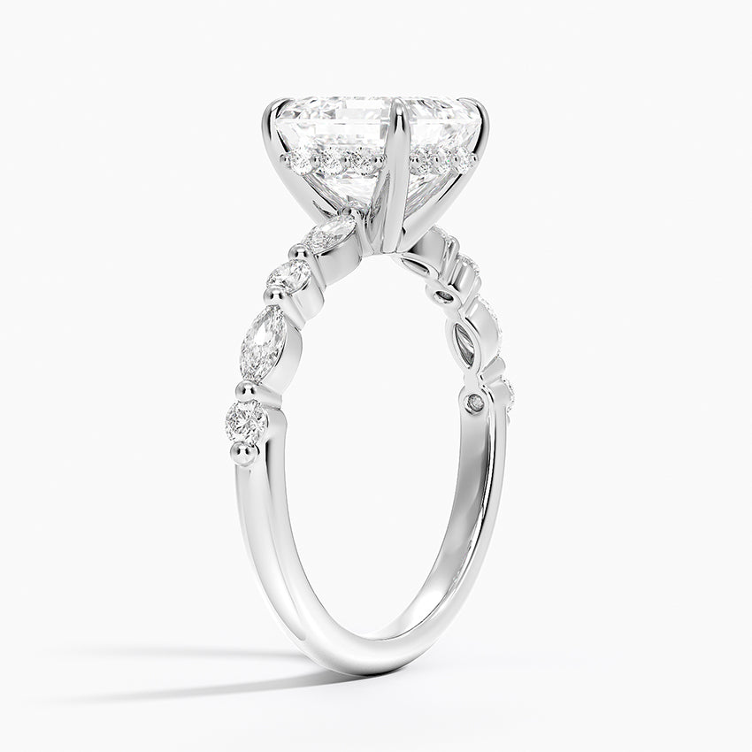 1.60 Carat Princess Halo Design Solitaire Lab Diamond Ring 18K - Florina 
