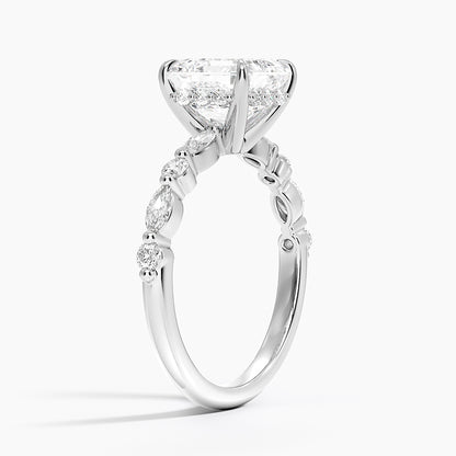 1.60 Carat Princess Halo Design Solitaire Lab Diamond Ring 18K - Florina 