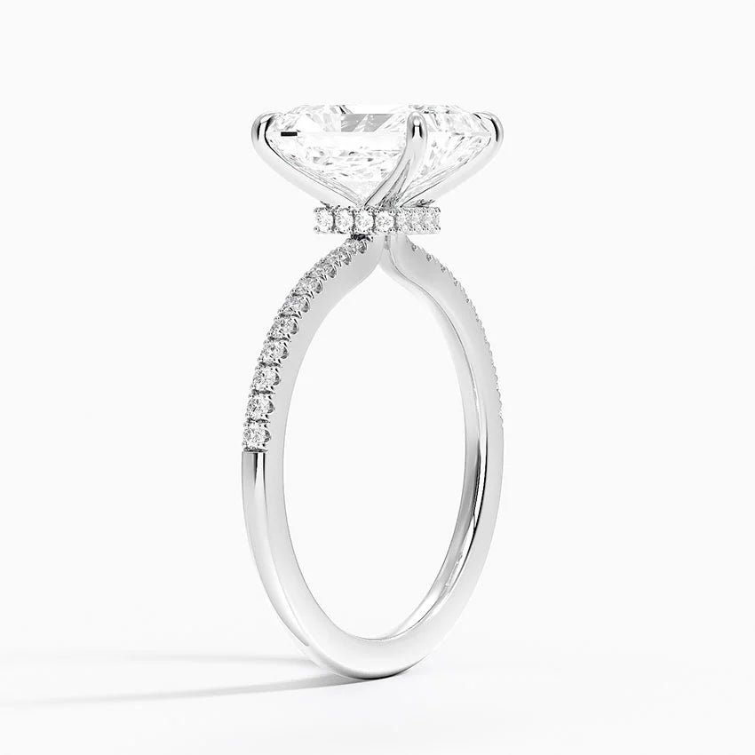 1.60 Carat Princess Halo Design Solitaire Lab Diamond Ring 18K - Florina 