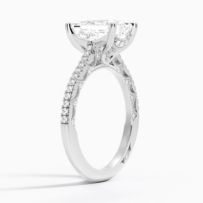 2.50 Emerald Kesim Halo Tasarım Tektaş Laboratuvar Pırlanta Yüzük - Nilara