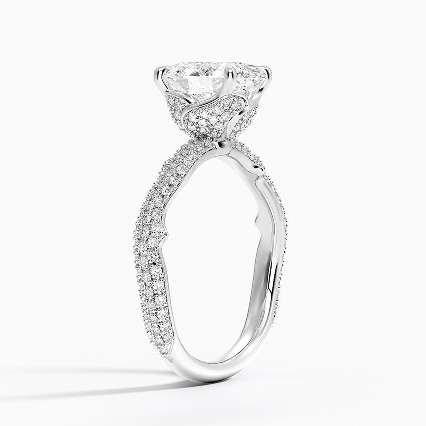 2.75 Karat Oval Kesim Hidden Halo Tasarım Tektaş Laboratuvar Pırlanta Yüzük - Sorrento