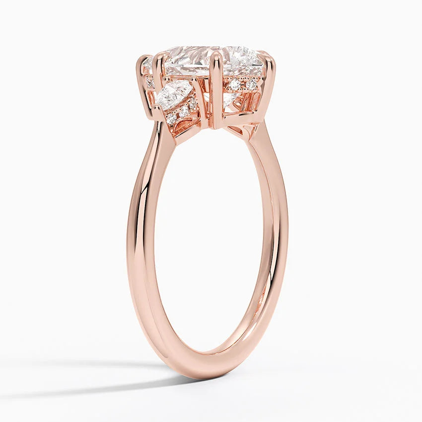 1.60 Carat Princess Halo Design Solitaire Lab Diamond Ring 18K - Florina 