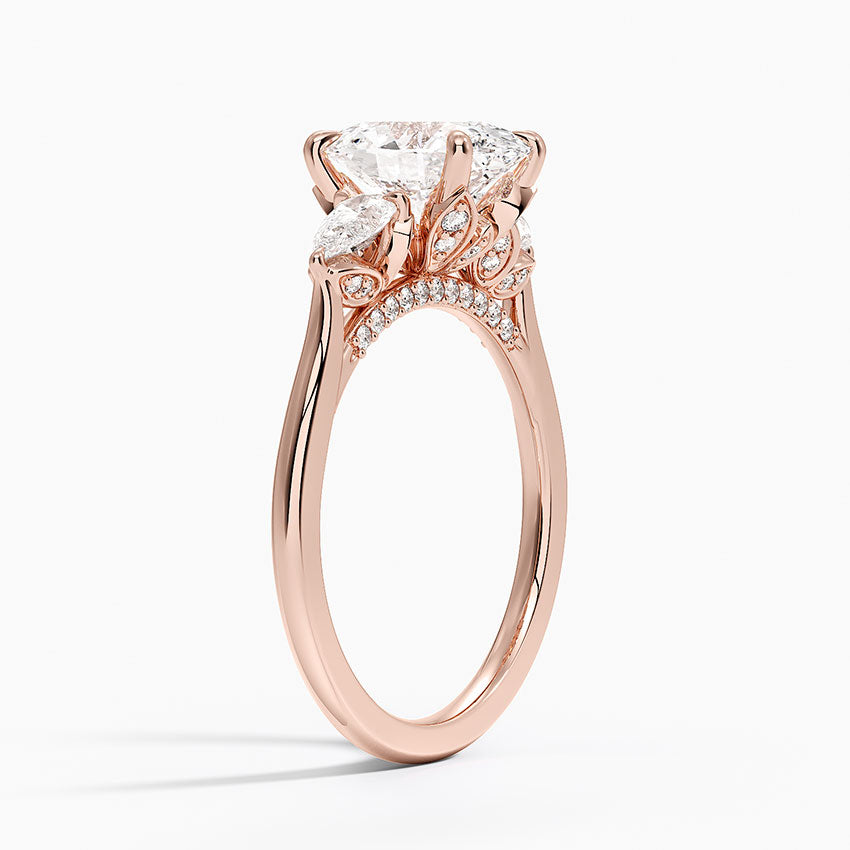 2.75 Karat Oval Kesim Hidden Halo Tasarım Tektaş Laboratuvar Pırlanta Yüzük - Verona
