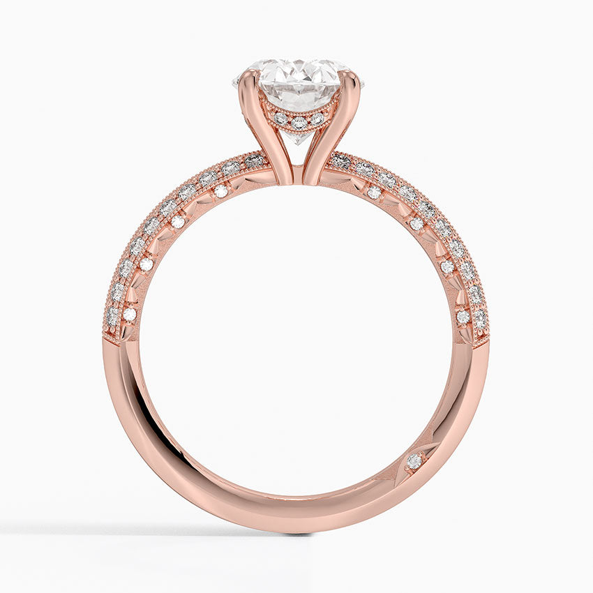 2.50 Karat Oval Kesim Hidden Halo Tasarım Tektaş Laboratuvar Pırlanta Yüzük - Geneva