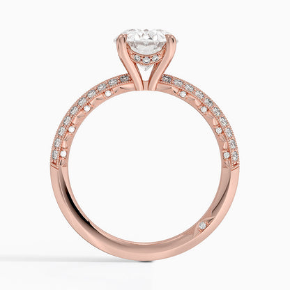 2.50 Oval Kesim Yarım Tur Tasarım Tektaş Laboratuvar Pırlanta Yüzük - Selara