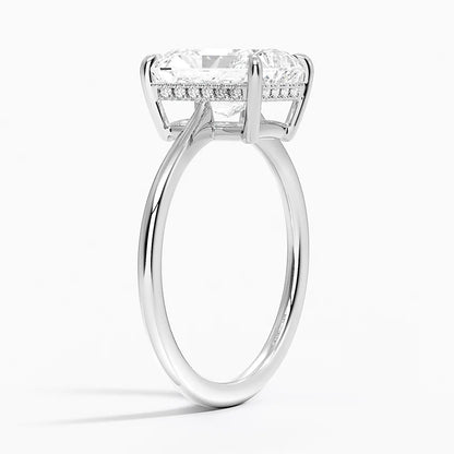 2.10 Radiant Kesim Hidden Halo Tasarım Tektaş Laboratuvar Pırlanta Yüzük - Tilora