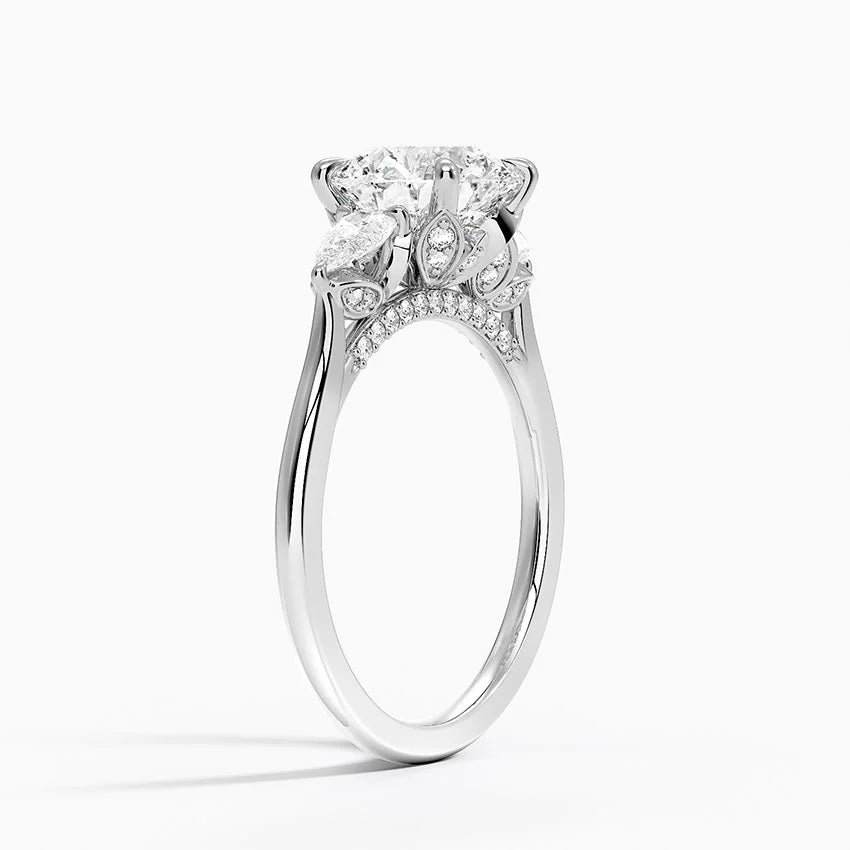 1.60 Carat Princess Halo Design Solitaire Lab Diamond Ring 18K - Florina 