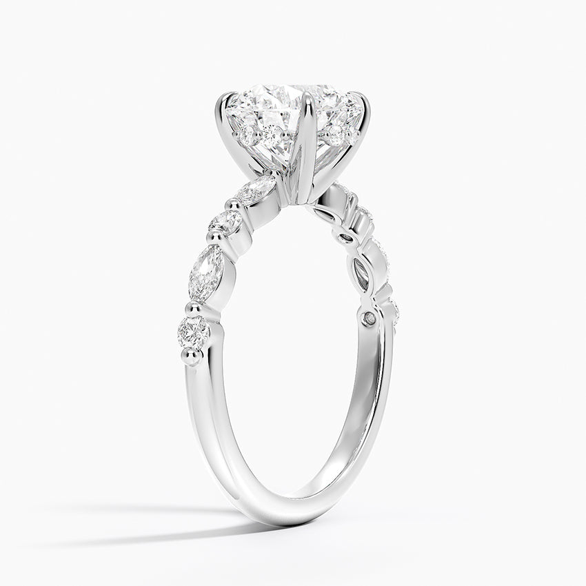1.60 Carat Princess Halo Design Solitaire Lab Diamond Ring 18K - Florina 