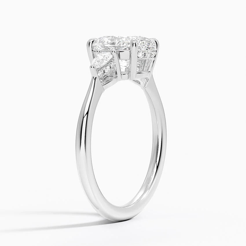 1.60 Carat Princess Halo Design Solitaire Lab Diamond Ring 18K - Florina 