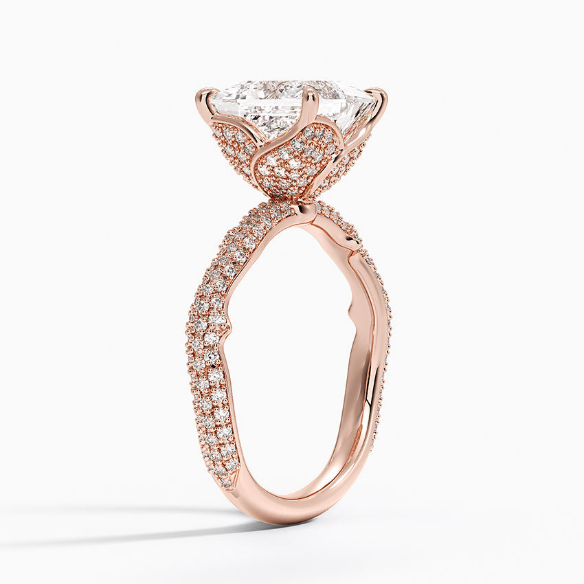 2.75 Karat Prenses Kesim Hidden Halo Tasarım Tektaş Laboratuvar Pırlanta Yüzük - Sorrento