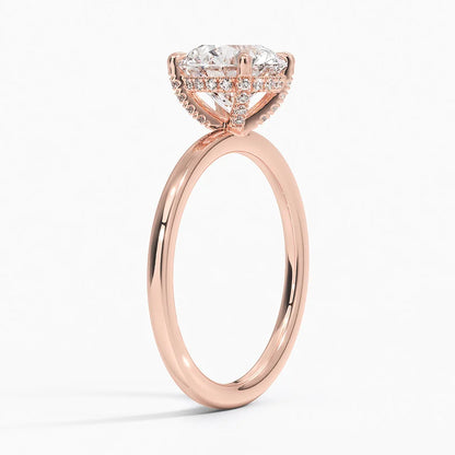 1.60 Carat Princess Halo Design Solitaire Lab Diamond Ring 18K - Florina 