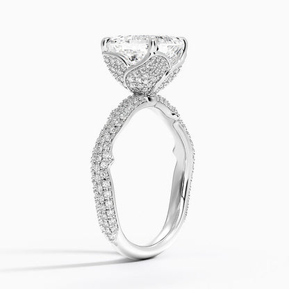 2.75 Asscher Kesim Hidden Halo Tasarım Tektaş Laboratuvar Pırlanta Yüzük - Filara