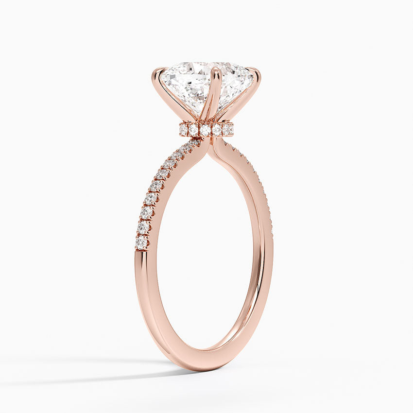 2.25 Karat Cushion Kesim Hidden Halo Tasarım Tektaş Laboratuvar Pırlanta Yüzük - Filora - Bold Diamonds