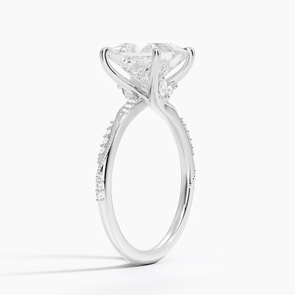 2.25 Karat Prenses Kesim Hidden Halo Tasarım Tektaş Laboratuvar Pırlanta Yüzük 18K  - Melora