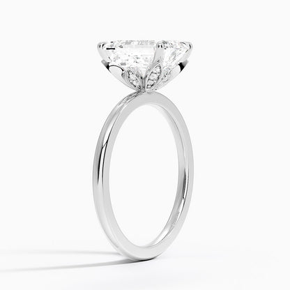1.60 Carat Princess Halo Design Solitaire Lab Diamond Ring 18K - Florina 