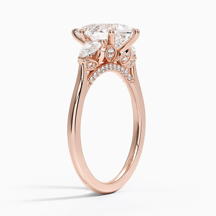 1.60 Carat Princess Halo Design Solitaire Lab Diamond Ring 18K - Florina 