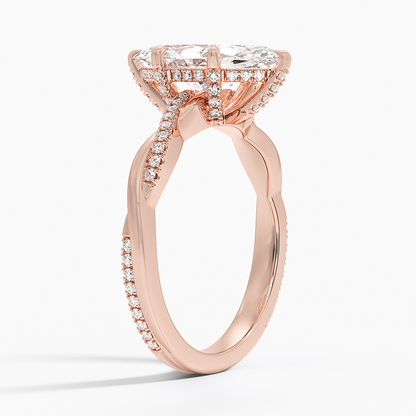 2.25 Karat Marquise Kesim Hidden Halo Tasarım Tektaş Laboratuvar Pırlanta Yüzük 18K  - Talora