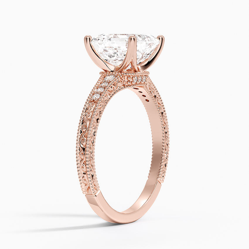 2.15 Asscher Kesim Hidden Halo Tasarım Tektaş Laboratuvar Pırlanta Yüzük - Silora