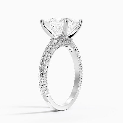 2.15 Prenses Kesim Hidden Halo Tasarım Tektaş Laboratuvar Pırlanta Yüzük - Silora