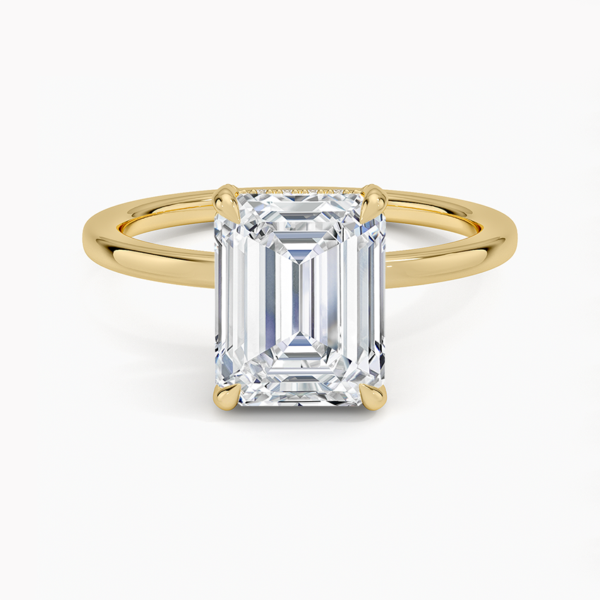 2.15 Karat Emerald Kesim Hidden Halo Tasarım Tektaş Laboratuvar Pırlanta Yüzük - Gilora - Bold Diamonds