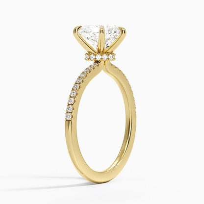 1.60 Carat Princess Halo Design Solitaire Lab Diamond Ring 18K - Florina 