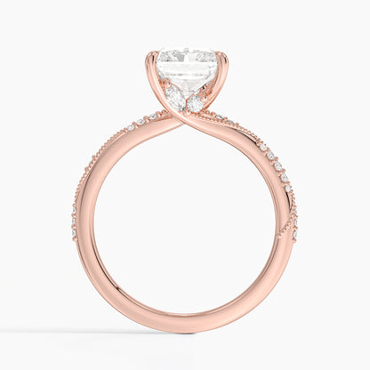2.25 Karat Radiant Kesim Hidden Halo Tasarım Tektaş Laboratuvar Pırlanta Yüzük 18K  - Melora