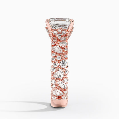 3.00 Asscher Kesim Özel Tasarım Tektaş Laboratuvar Pırlanta Yüzük  - Aylora