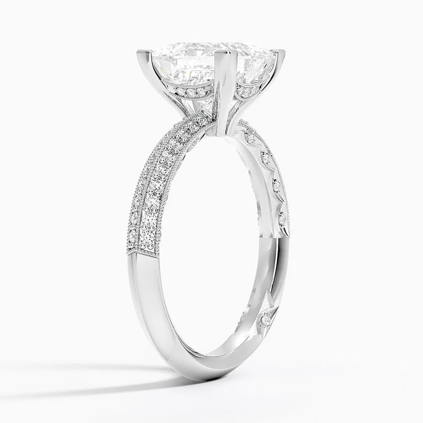 2.50 Prenses Kesim Yarım Tur Tasarım Tektaş Laboratuvar Pırlanta Yüzük - Selara