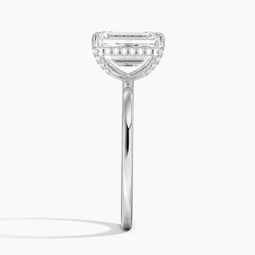 2.15 Karat Emerald Kesim Hidden Halo Tasarım Tektaş Laboratuvar Pırlanta Yüzük - Gilora - Bold Diamonds