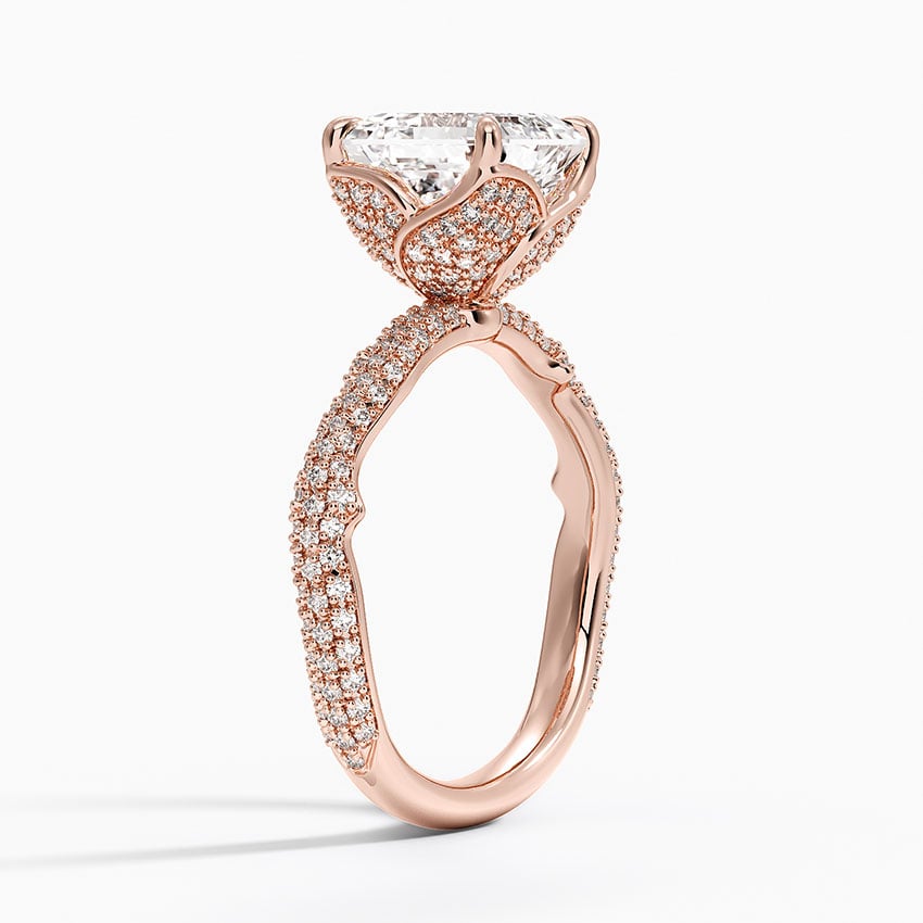 2.75 Karat Asscher Kesim Hidden Halo Tasarım Tektaş Laboratuvar Pırlanta Yüzük - Sorrento