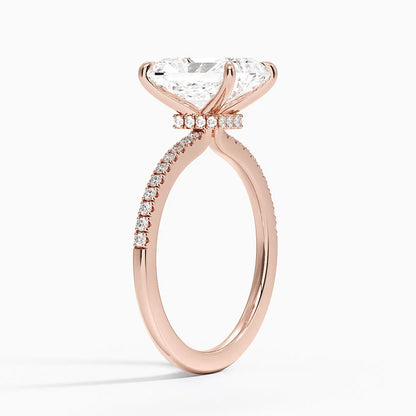 1.60 Carat Princess Halo Design Solitaire Lab Diamond Ring 18K - Florina 
