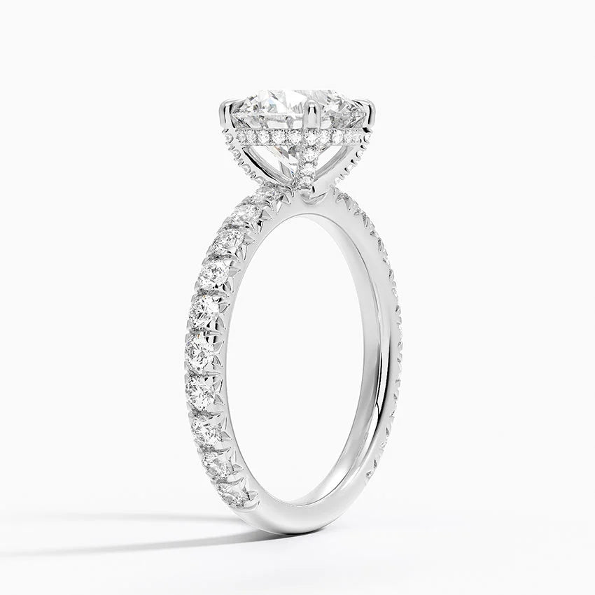 1.60 Carat Princess Halo Design Solitaire Lab Diamond Ring 18K - Florina 