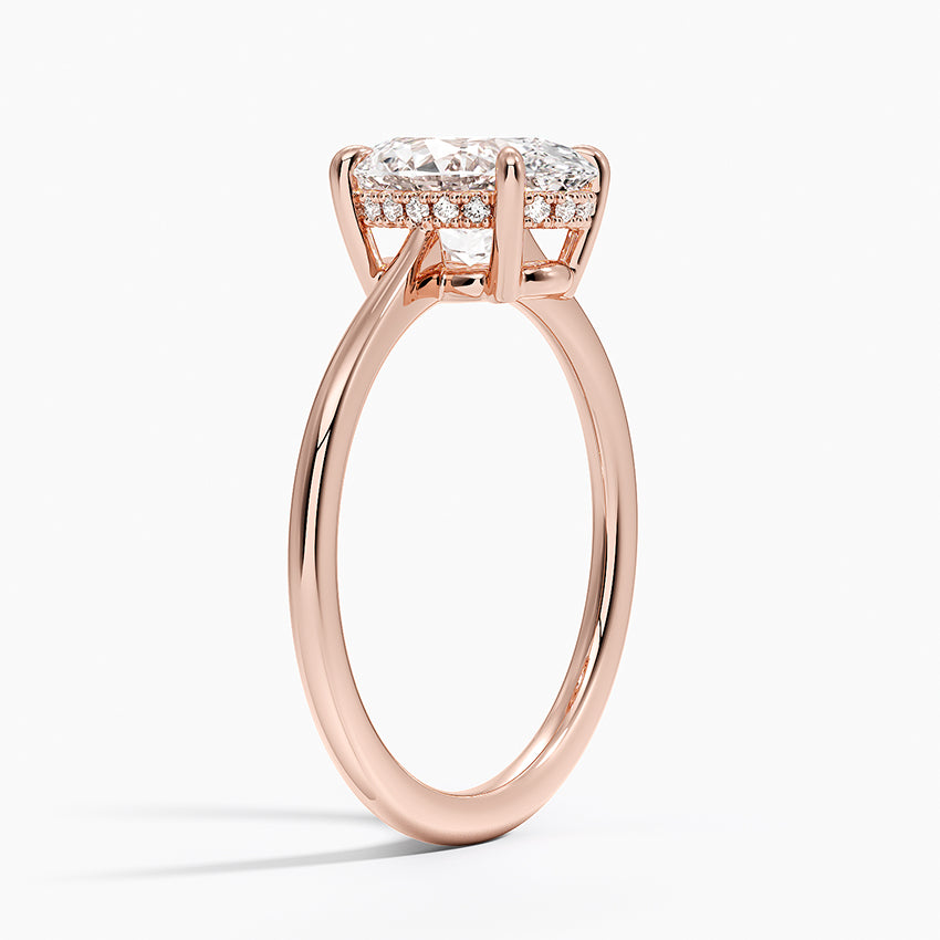2.10 Karat Oval Kesim Hidden Halo Tasarım Tektaş Laboratuvar Pırlanta Yüzük - Monaco