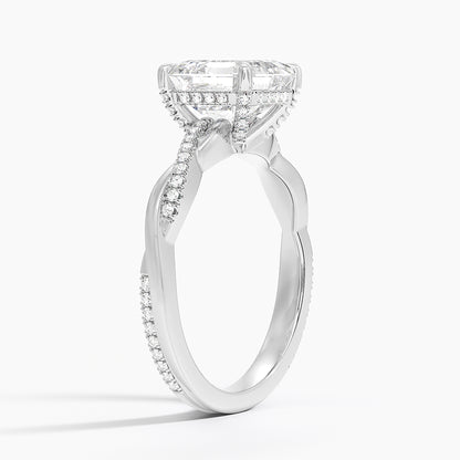 1.60 Carat Princess Halo Design Solitaire Lab Diamond Ring 18K - Florina 