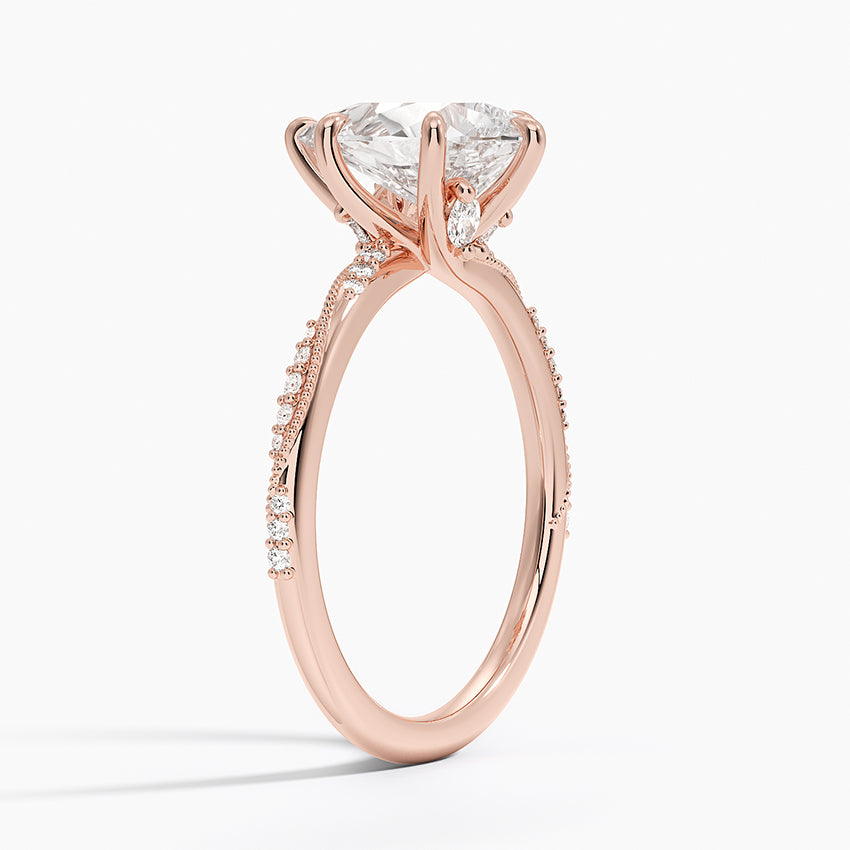 2.25 Karat Damla Kesim Hidden Halo Tasarım Tektaş Laboratuvar Pırlanta Yüzük 18K  - Melora - Bold Diamonds
