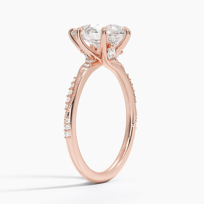 2.25 Karat Damla Kesim Hidden Halo Tasarım Tektaş Laboratuvar Pırlanta Yüzük 18K  - Melora