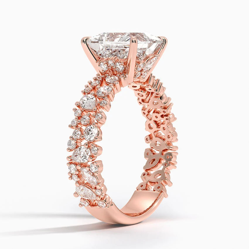 3.00 Prenses Kesim Özel Tasarım Tektaş Laboratuvar Pırlanta Yüzük - Aylora