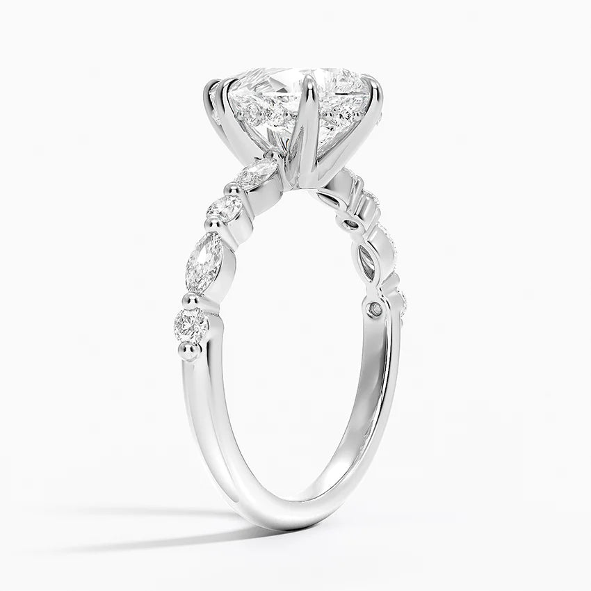 1.60 Carat Princess Halo Design Solitaire Lab Diamond Ring 18K - Florina 