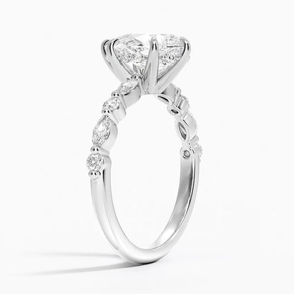 1.60 Carat Princess Halo Design Solitaire Lab Diamond Ring 18K - Florina 