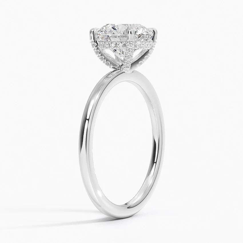 1.60 Carat Princess Halo Design Solitaire Lab Diamond Ring 18K - Florina 