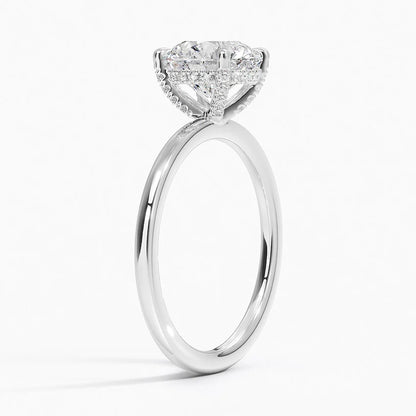 1.60 Carat Princess Halo Design Solitaire Lab Diamond Ring 18K - Florina 