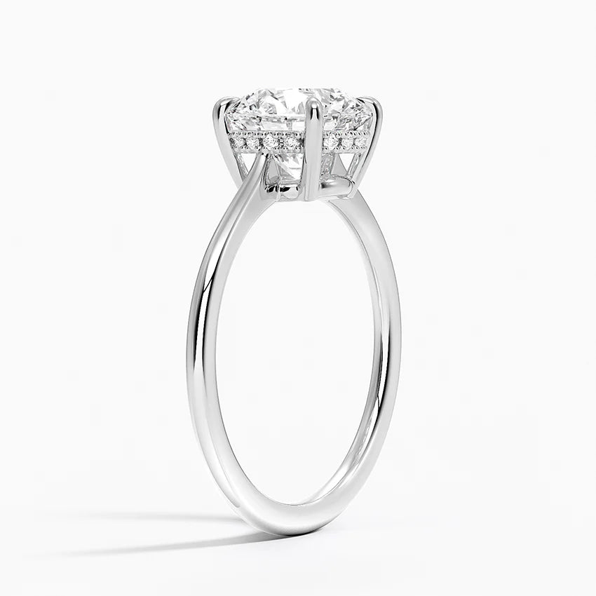 2.10 Karat Yuvarlak Kesim Hidden Halo Tasarım Tektaş Laboratuvar Pırlanta Yüzük - Monaco - Bold Diamonds