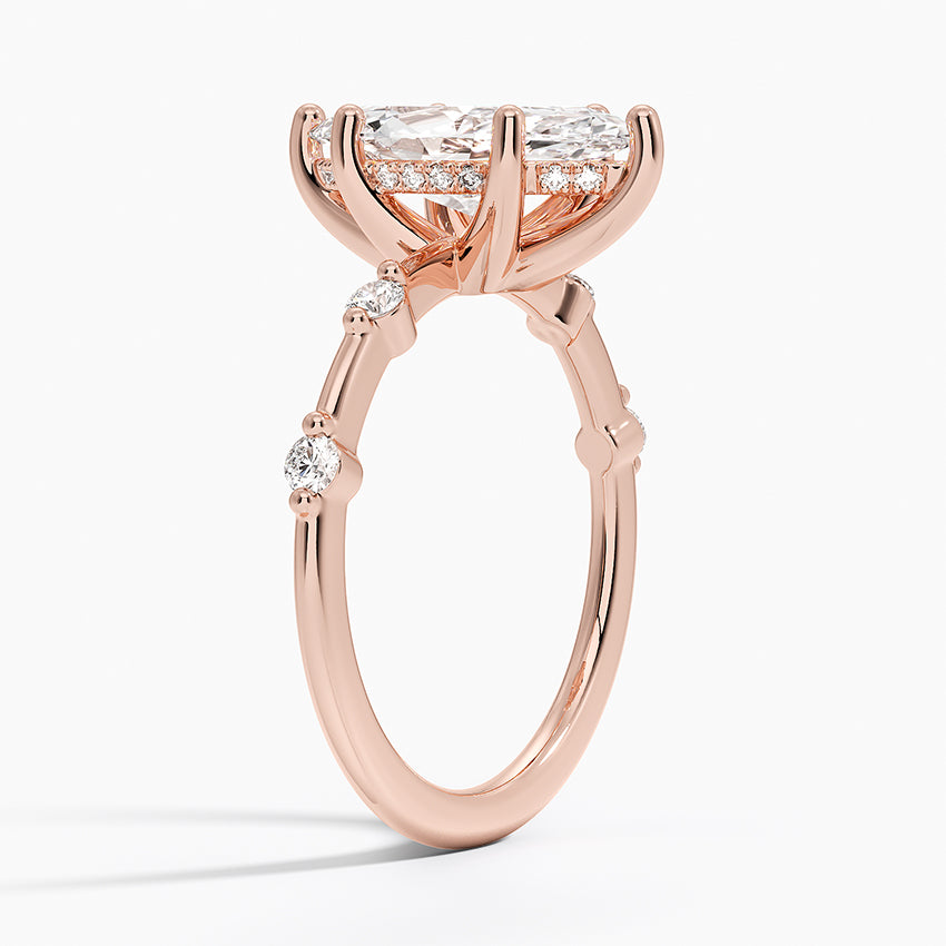 2.20 Karat Marquise Kesim Hidden Halo Tasarım Tektaş Laboratuvar Pırlanta Yüzük - Nice